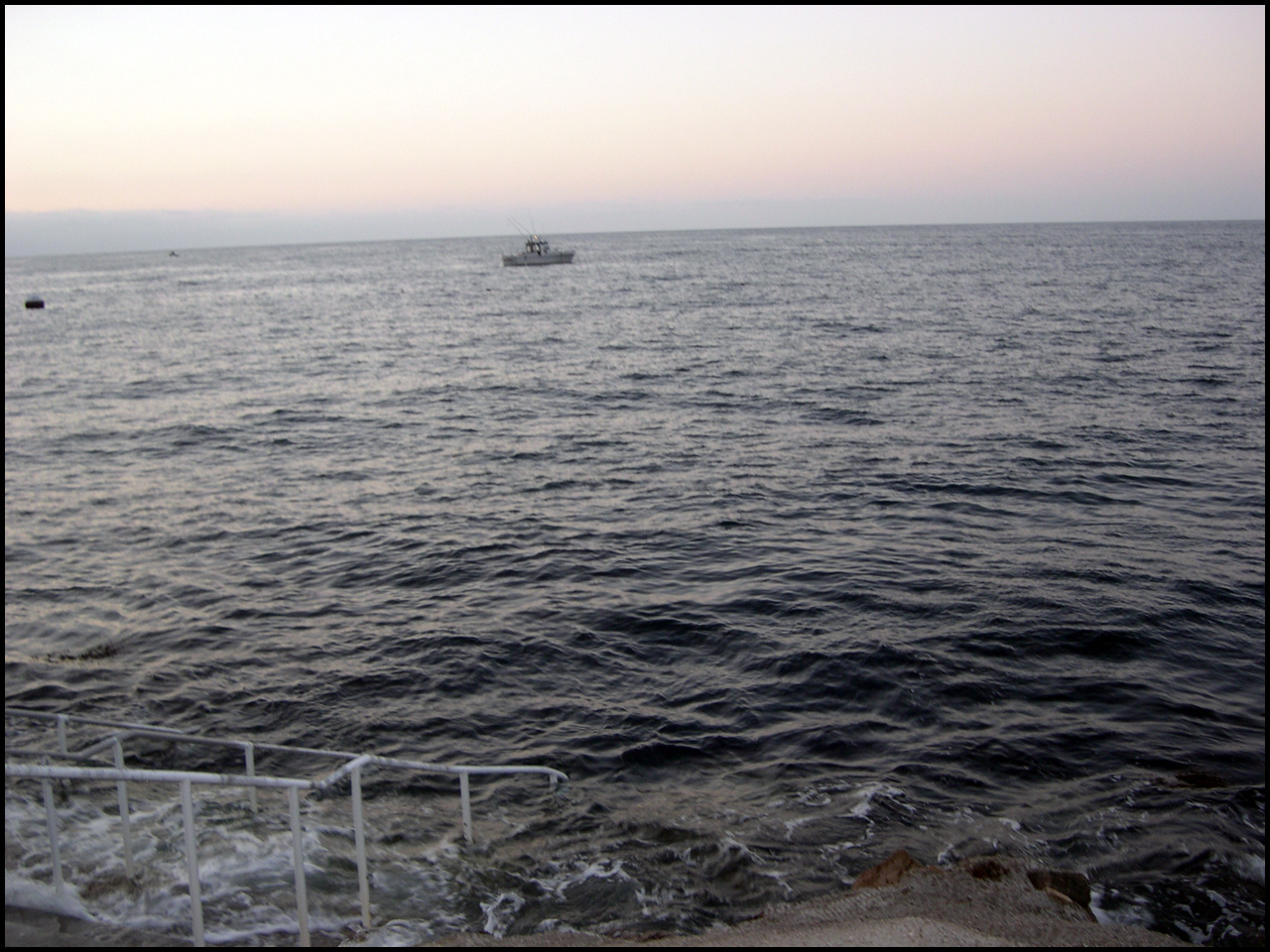 Overlooking the stairs into the dive site.