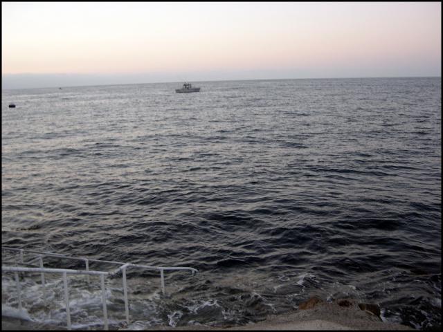 Overlooking the stairs into the dive site.